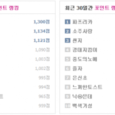 포인트 랭킹 - 기간 및 인원 지정