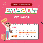 [티로그 플러그인17] 연차,휴가관리대장 플러그인(고용노동부, 회계 기준)